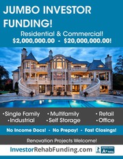 JUMBO INVESTOR LOANS - $2Million - $20Million Residential & Commercial