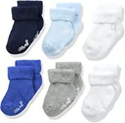 Little Me Baby Boys 6 Pack Socks,  Thick Cotton Rich Terry Cloth Turn C